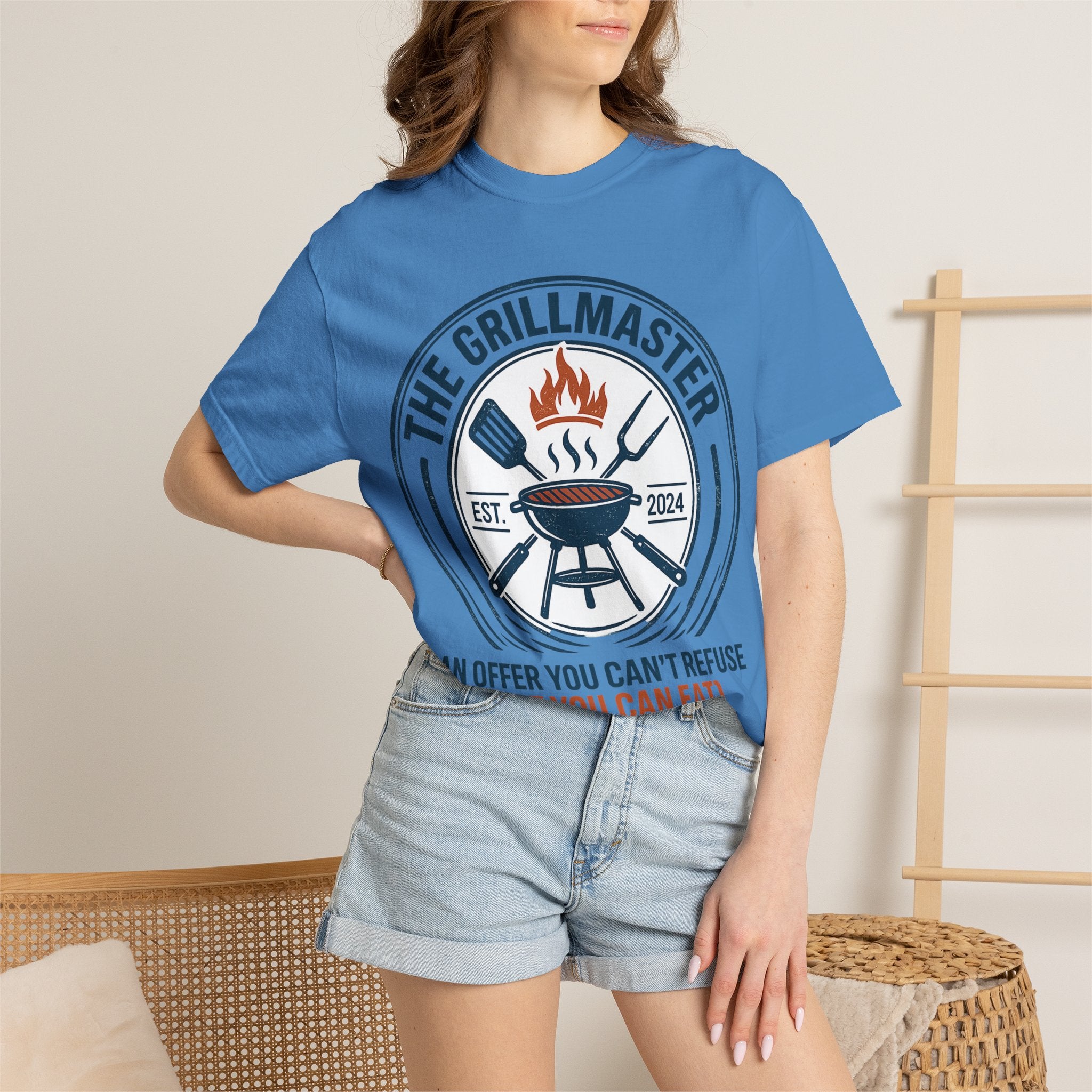 The Grillmaster T-shirt | BBQ Grill Logo, "An Offer You Can't Refuse (But You Can Eat)"