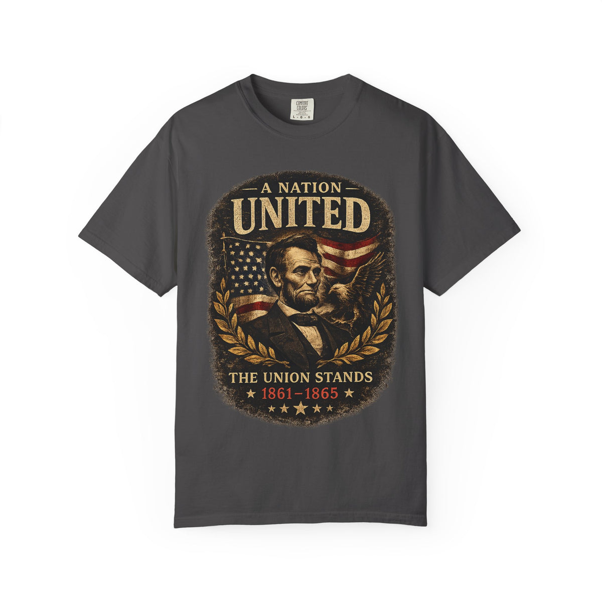 Vintage Lincoln Patriotic Shirt, A Nation United Tee, Abraham Lincoln Graphic T-Shirt, USA Flag Shirt, American History Tee, Civil War Shirt