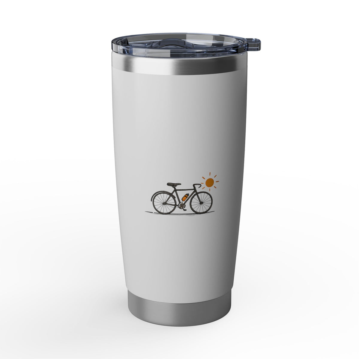 Minimal Bicycle Stainless Steel Tumbler 20oz, Insulated Travel Mug, Outdoor Coffee Gift