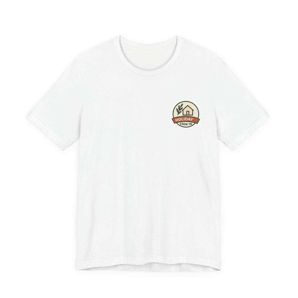 Family Holiday Matching Tee | Minimal Left-Chest Badge, Holiday Crew '26