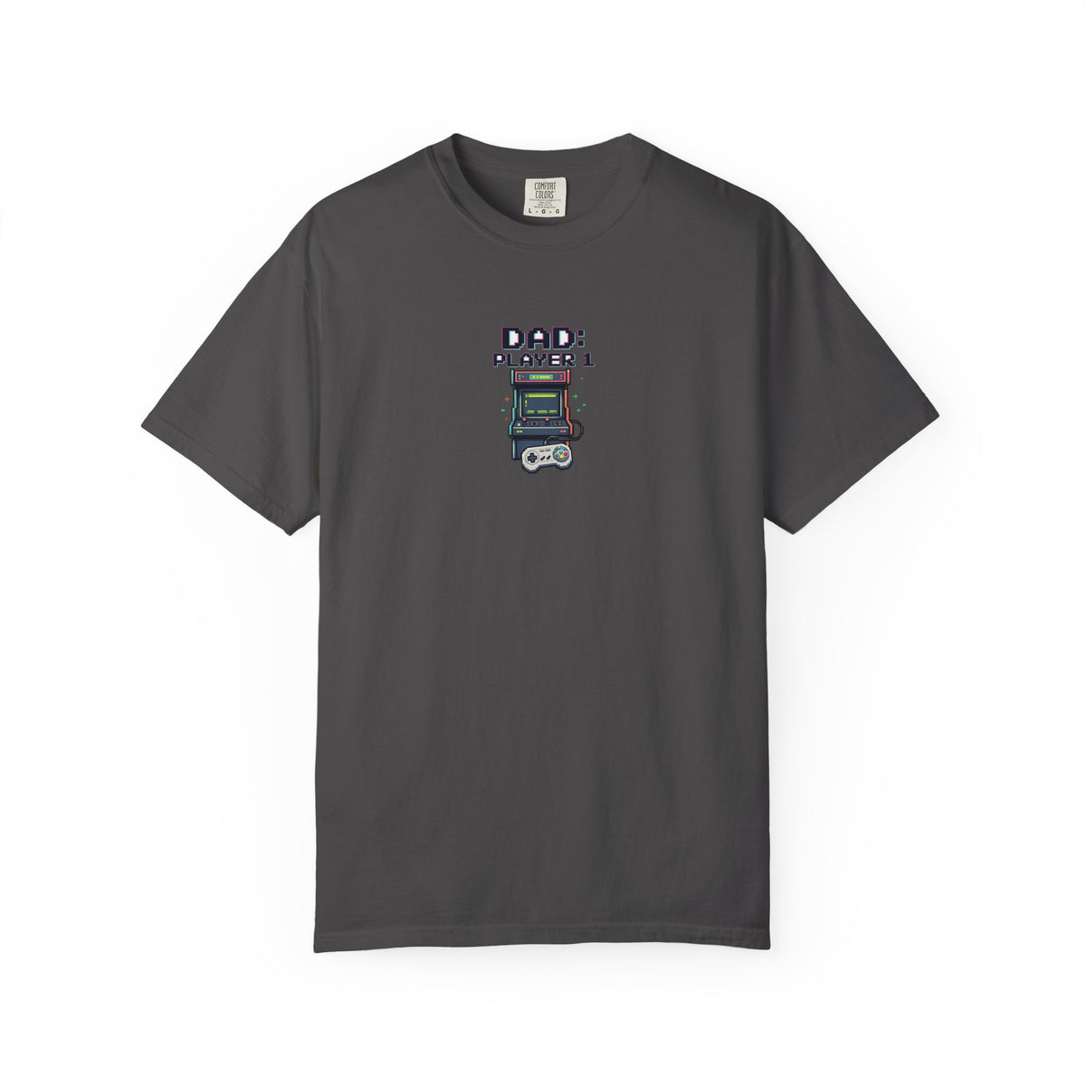 Dad Player 1 Retro Handheld Game T-shirt | Gamer Dad Tee