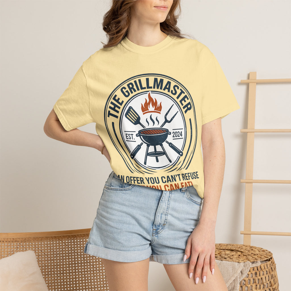 The Grillmaster T-shirt | BBQ Grill Logo, "An Offer You Can't Refuse (But You Can Eat)"