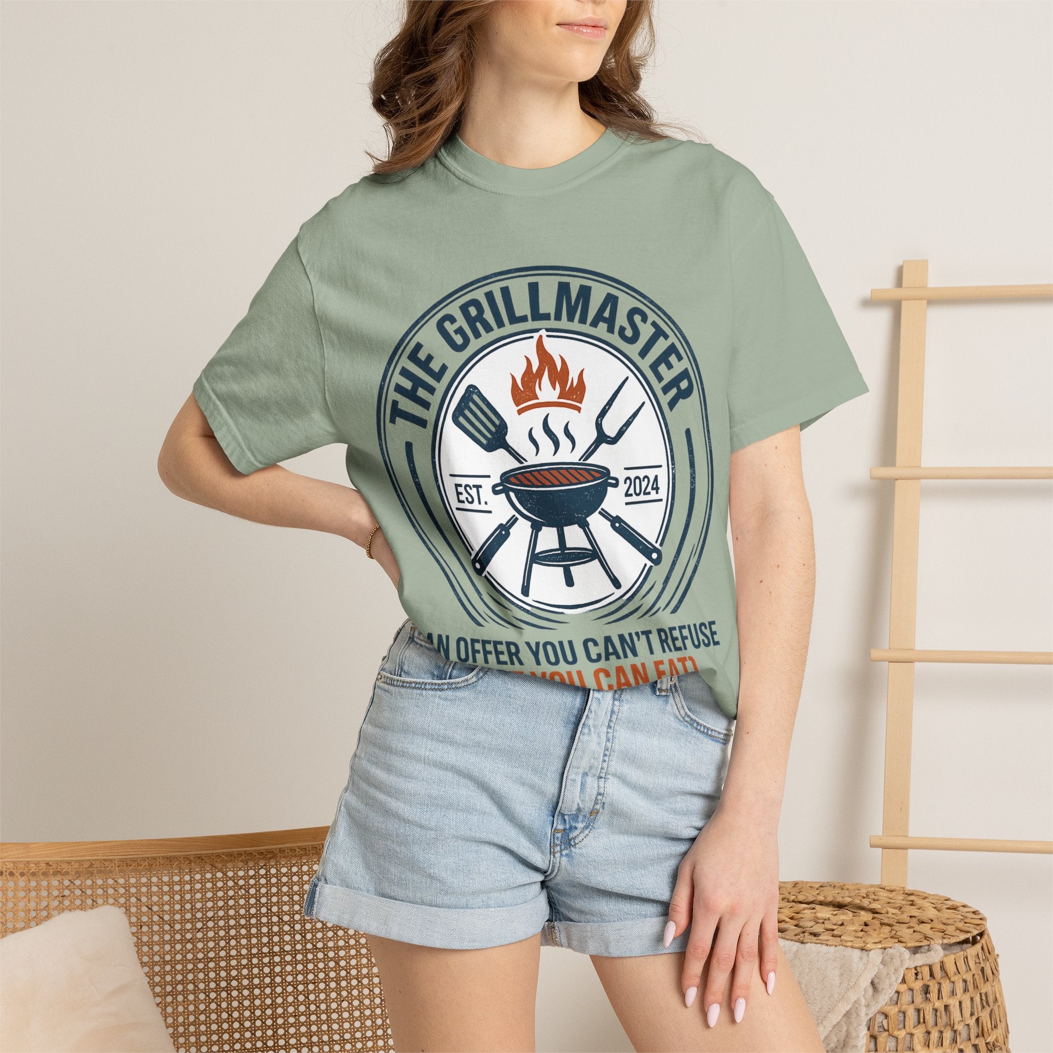 The Grillmaster T-shirt | BBQ Grill Logo, "An Offer You Can't Refuse (But You Can Eat)"