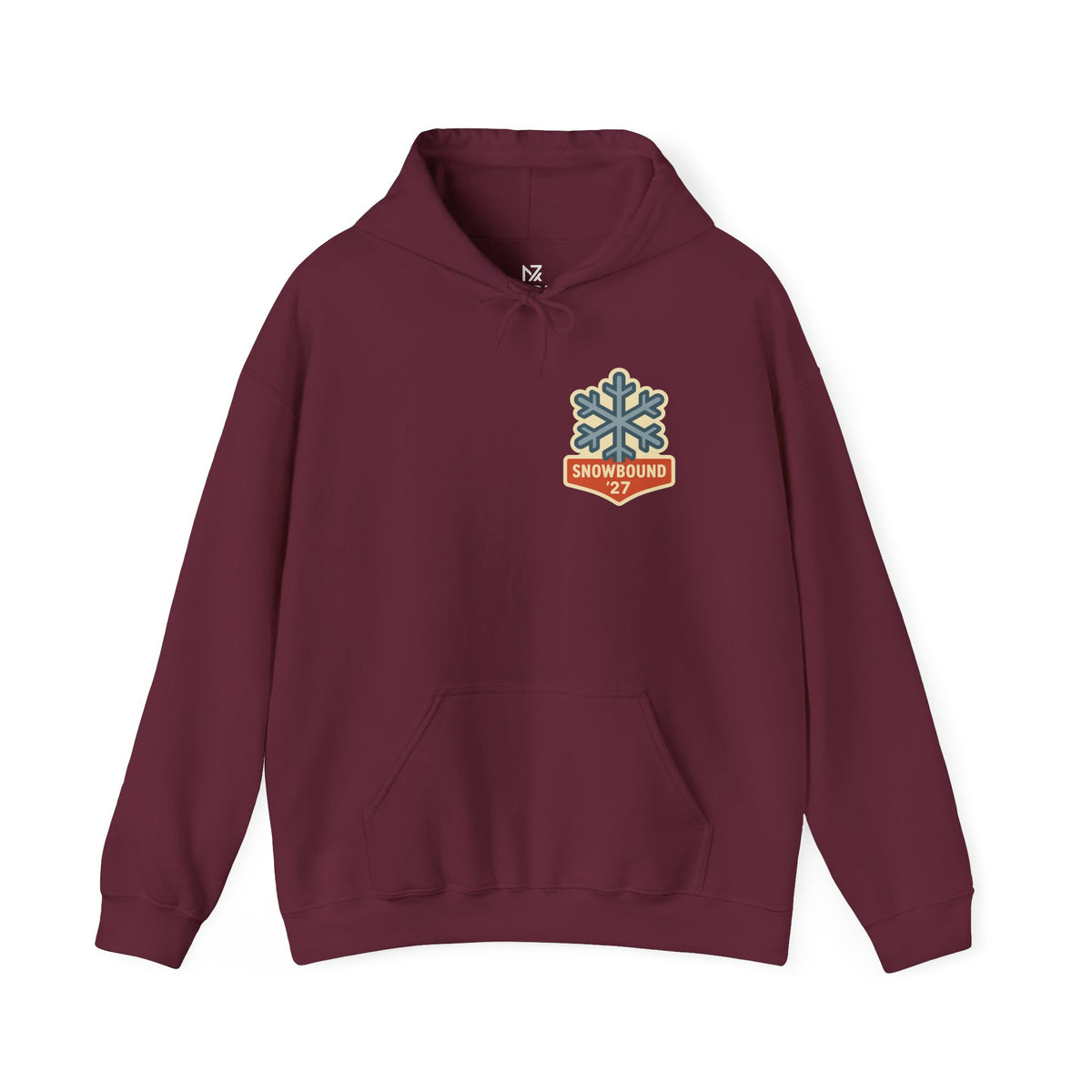 Matching Ski Trip Hoodie | Snowbound '27 Badge, Small Left-Chest Print
