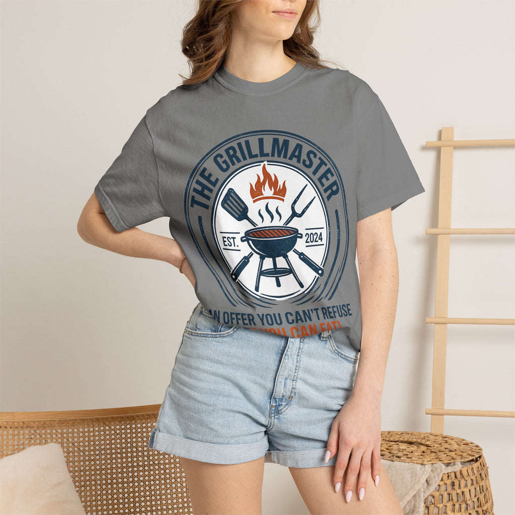 The Grillmaster T-shirt | BBQ Grill Logo, "An Offer You Can't Refuse (But You Can Eat)"
