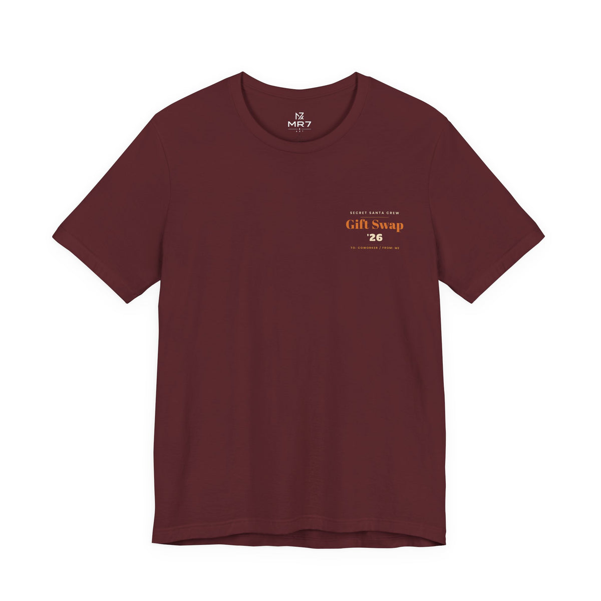 Secret Santa Tee | Office Gift Exchange, Small Left-Chest Print