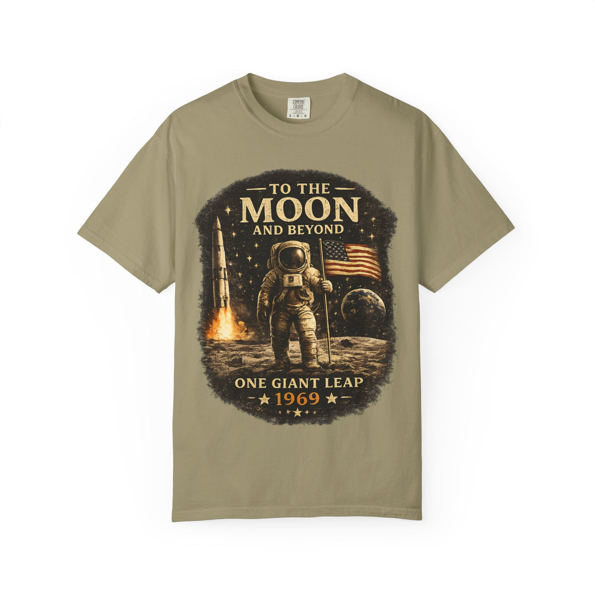 To The Moon and Beyond astronaut graphic T-shirt | One Giant Leap 1969