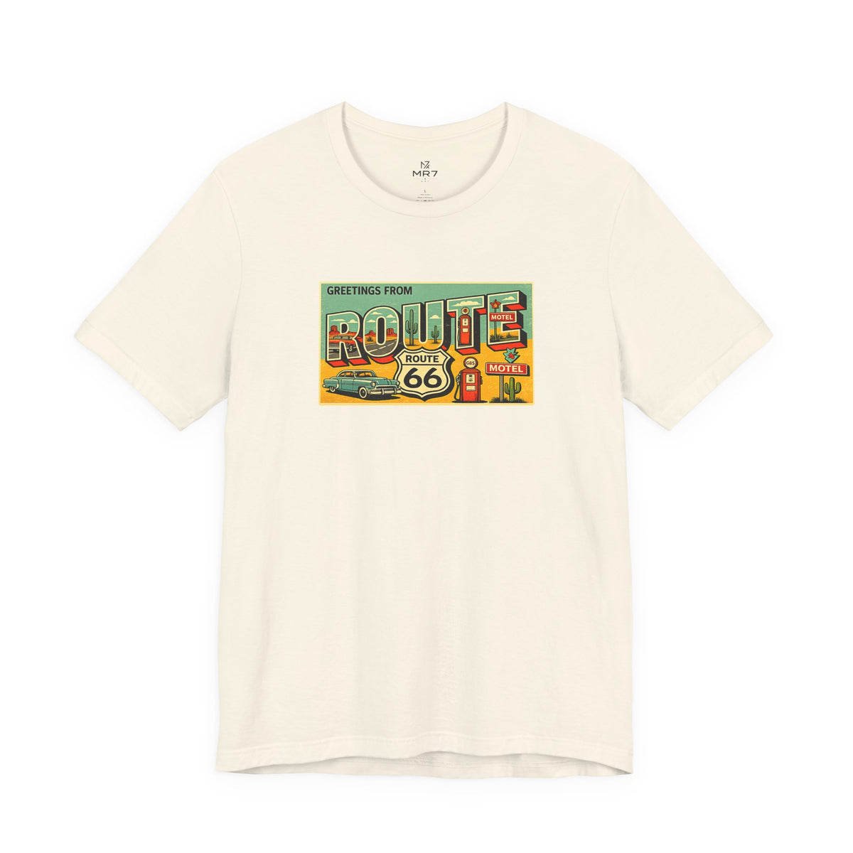 Route 66 Postcard design T-Shirt | Vintage Road Trip tee