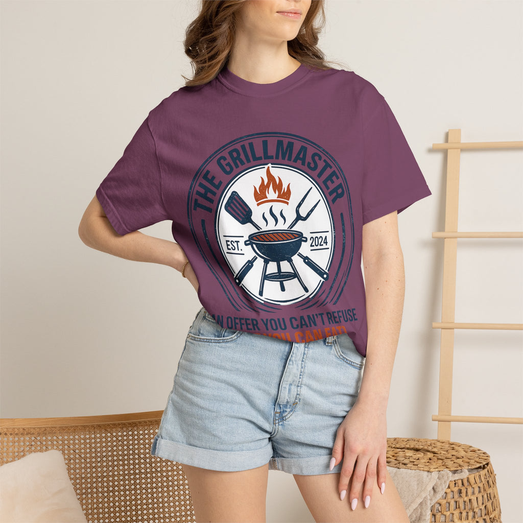 The Grillmaster T-shirt | BBQ Grill Logo, "An Offer You Can't Refuse (But You Can Eat)"