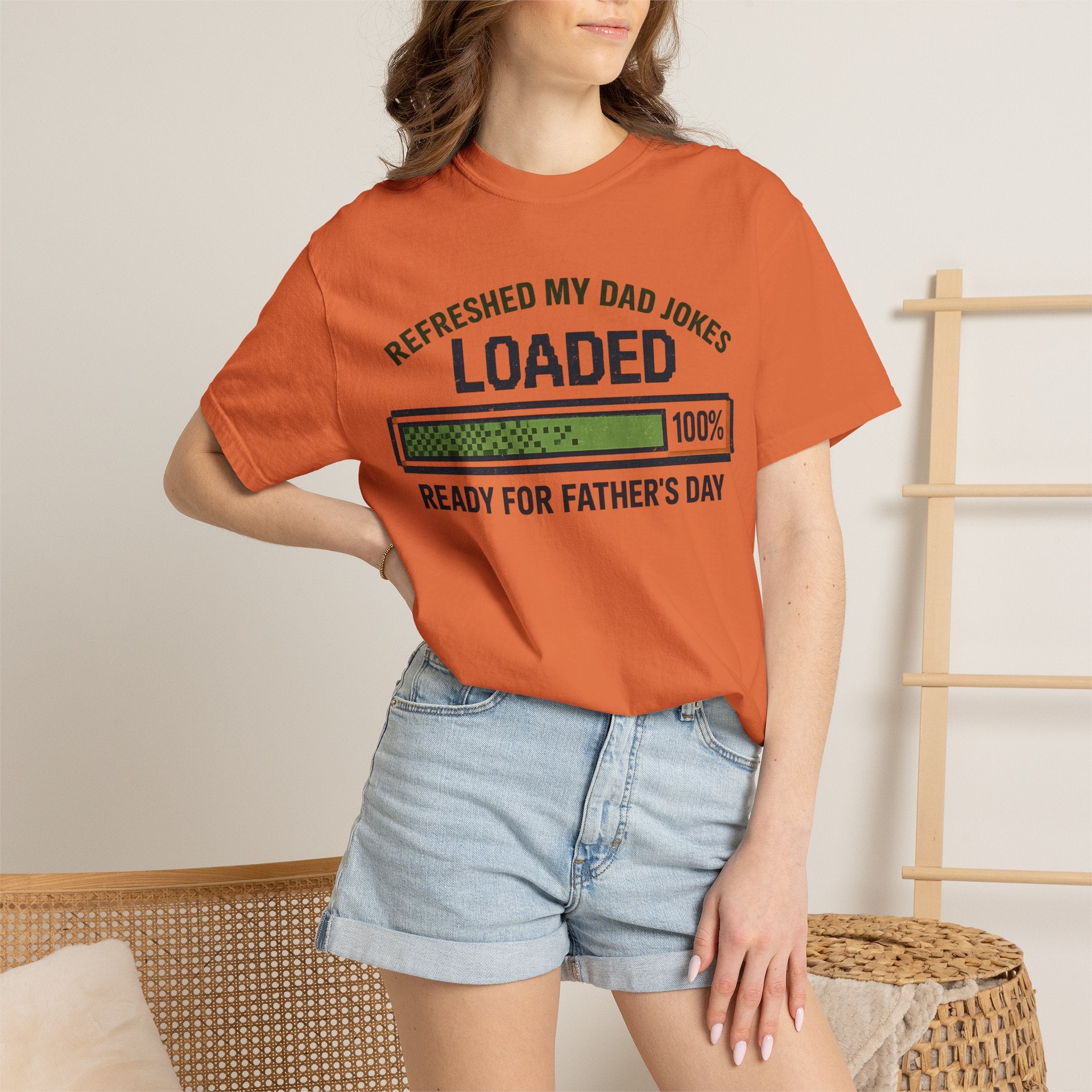 Refreshed My Dad Jokes Loaded progress bar T-Shirt | Father's Day tee