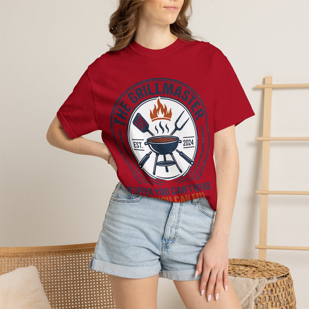 The Grillmaster T-shirt | BBQ Grill Logo, "An Offer You Can't Refuse (But You Can Eat)"
