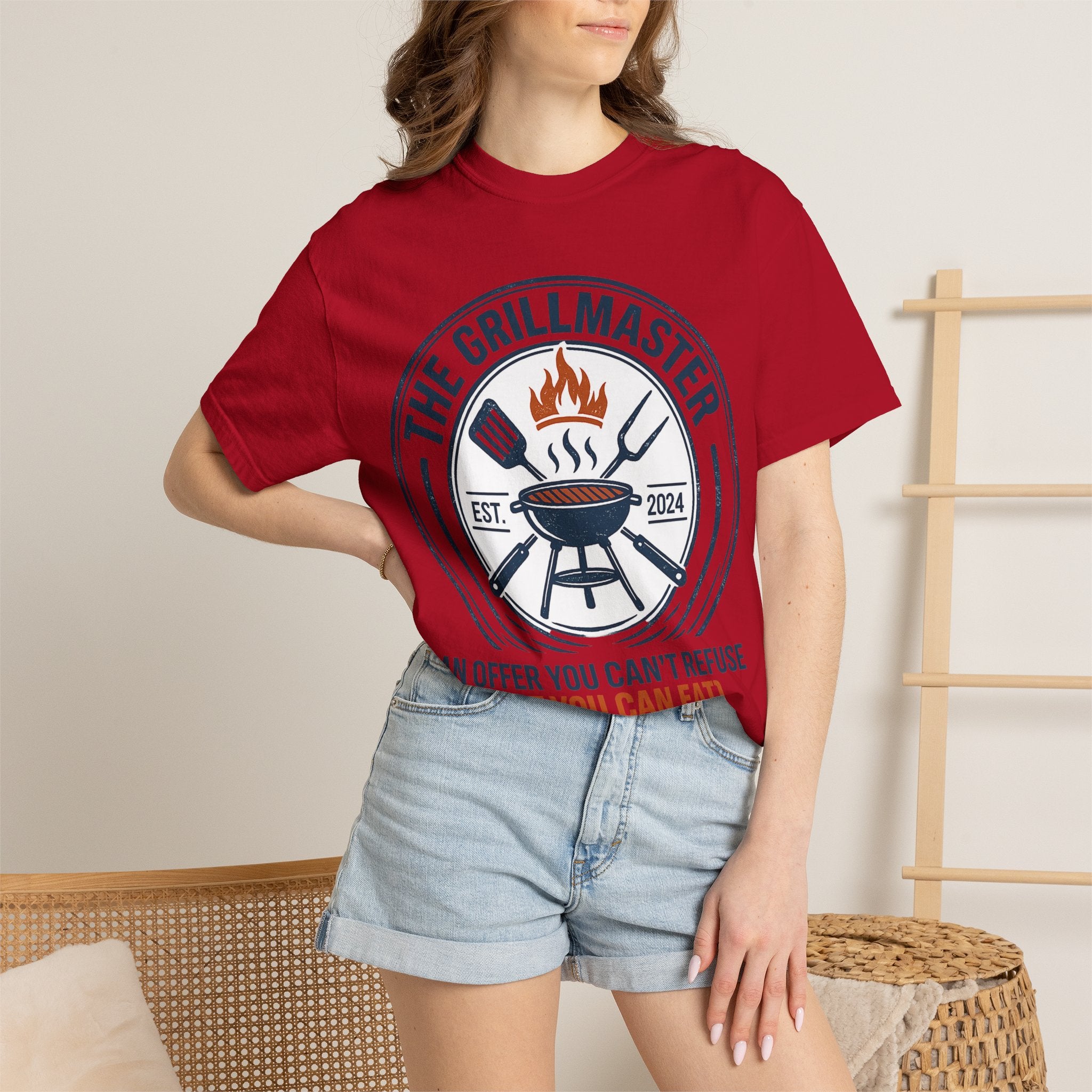 The Grillmaster T-shirt | BBQ Grill Logo, "An Offer You Can't Refuse (But You Can Eat)"