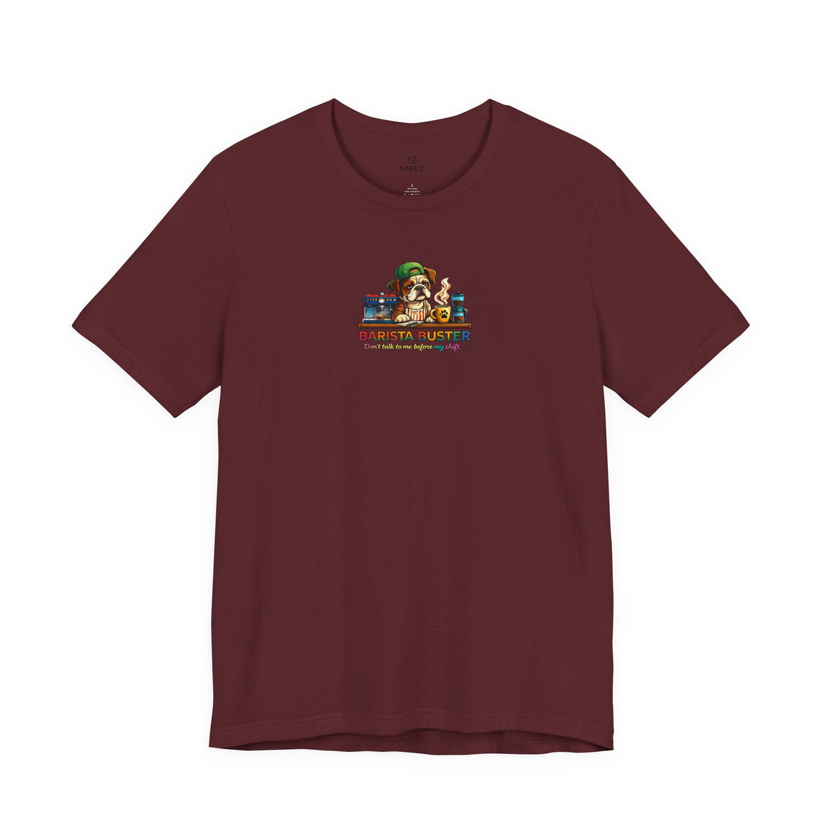 Barista Buster Coffee Monster T-Shirt | Cute Coffee Shop Illustration