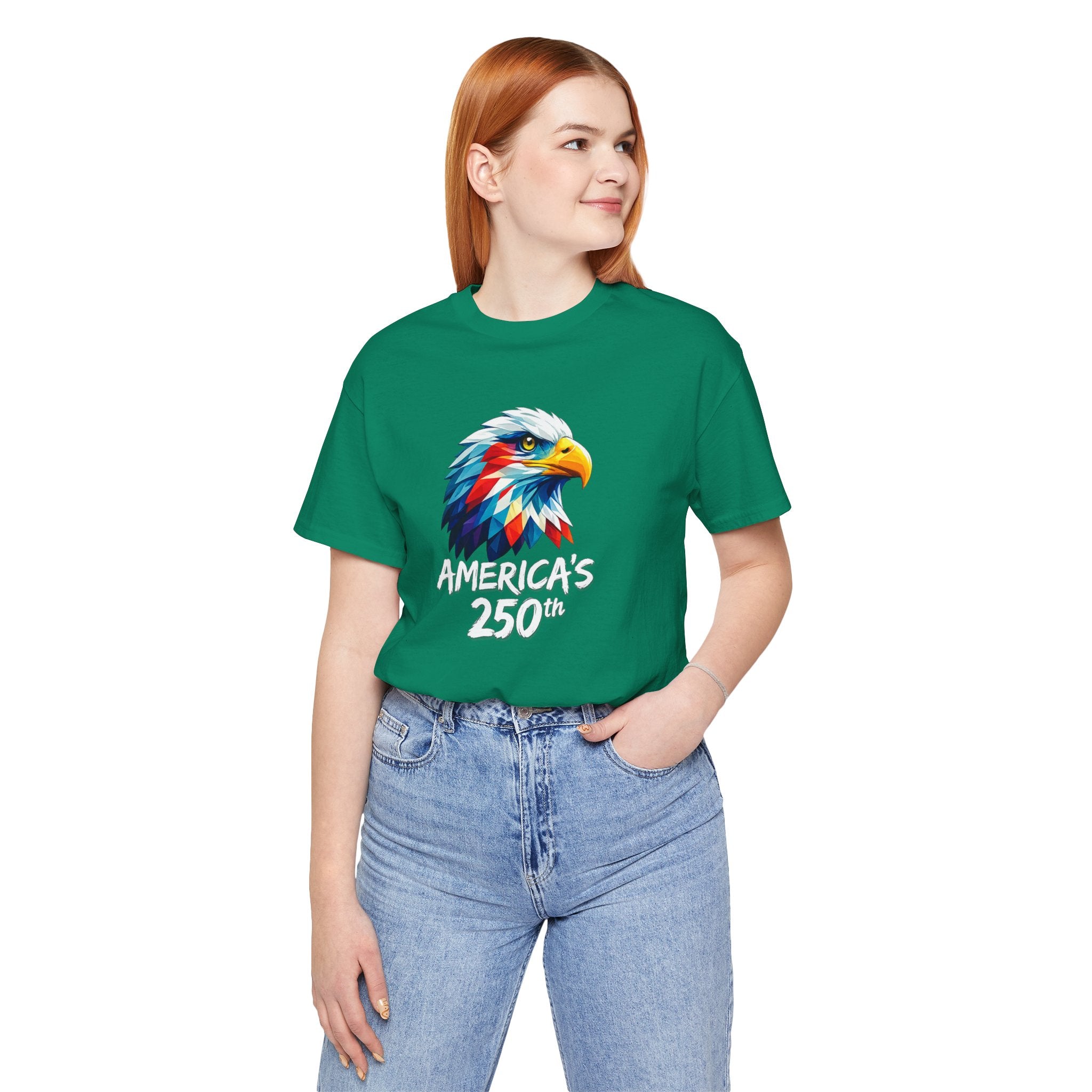 Colorful Geometric Eagle America's 250th T-Shirt | Patriotic Anniversary Tee