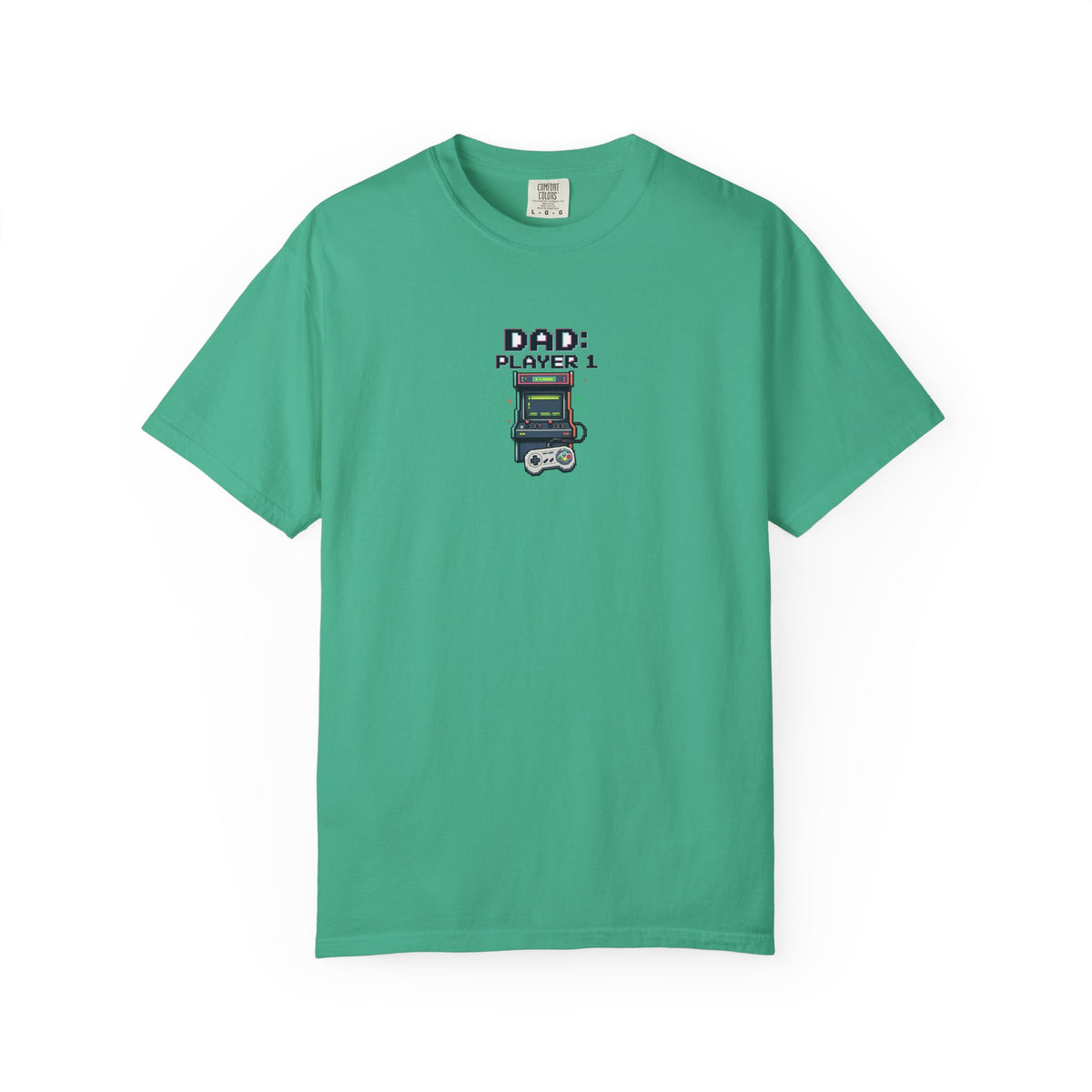 Dad Player 1 Retro Handheld Game T-shirt | Gamer Dad Tee