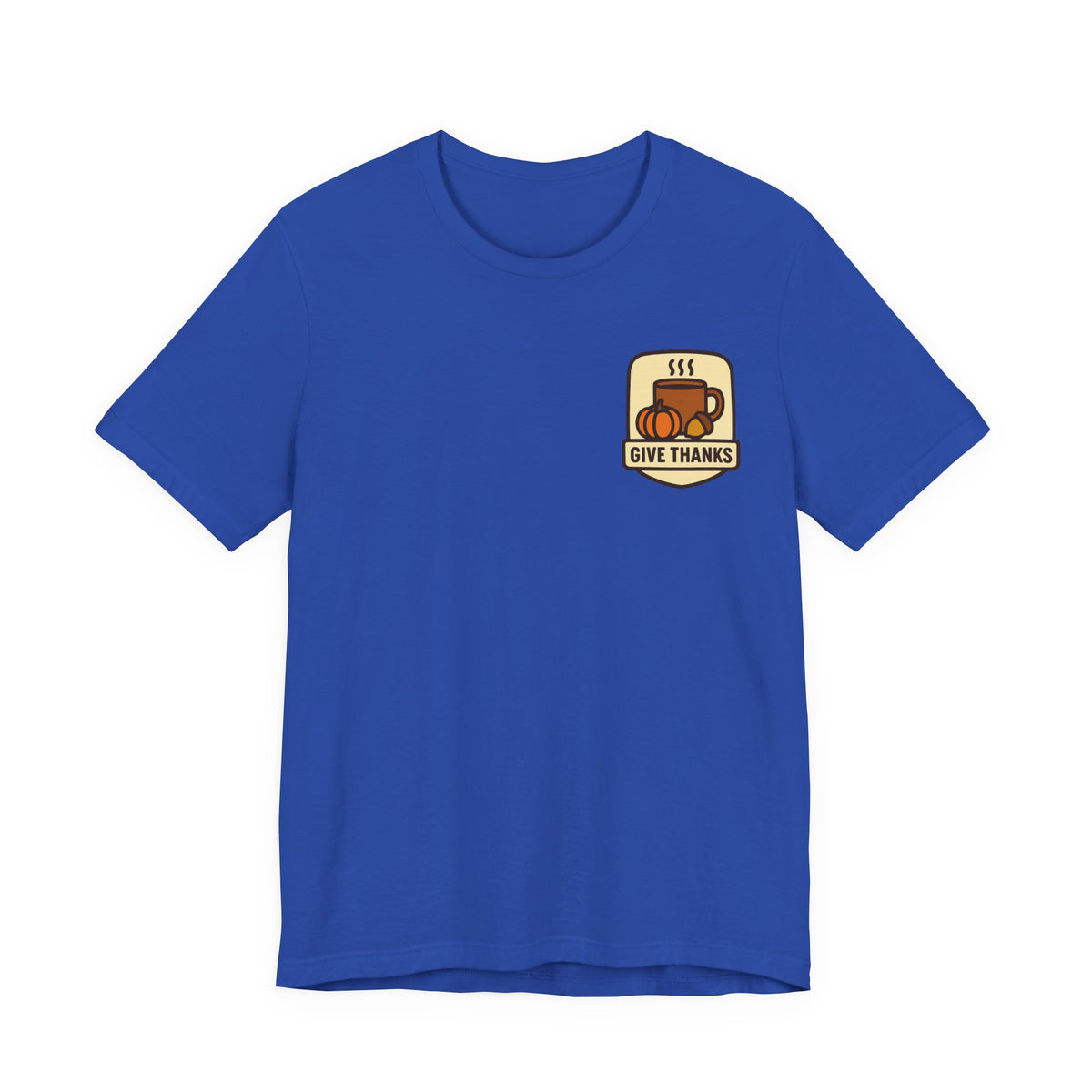 Thanksgiving Tee | Small Chest Print, Give Thanks Badge