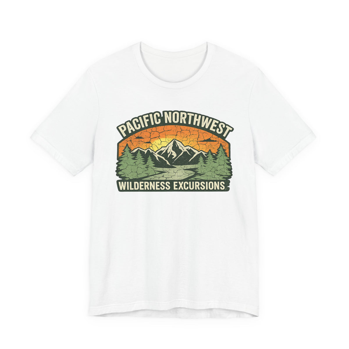 Pacific Northwest Wilderness Excursions T-Shirt | Mountain Trees Hiking Tee