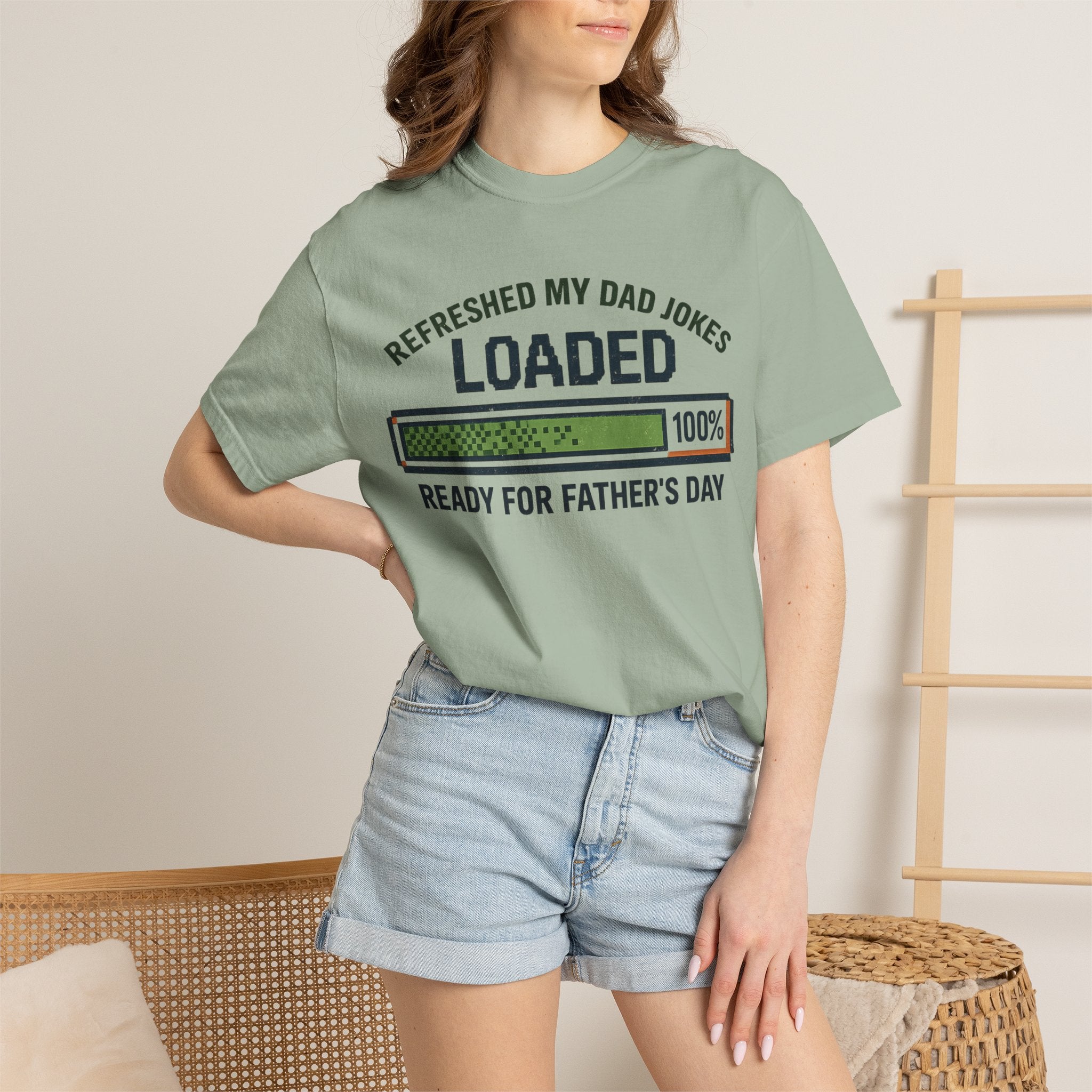Refreshed My Dad Jokes Loaded progress bar T-Shirt | Father's Day tee