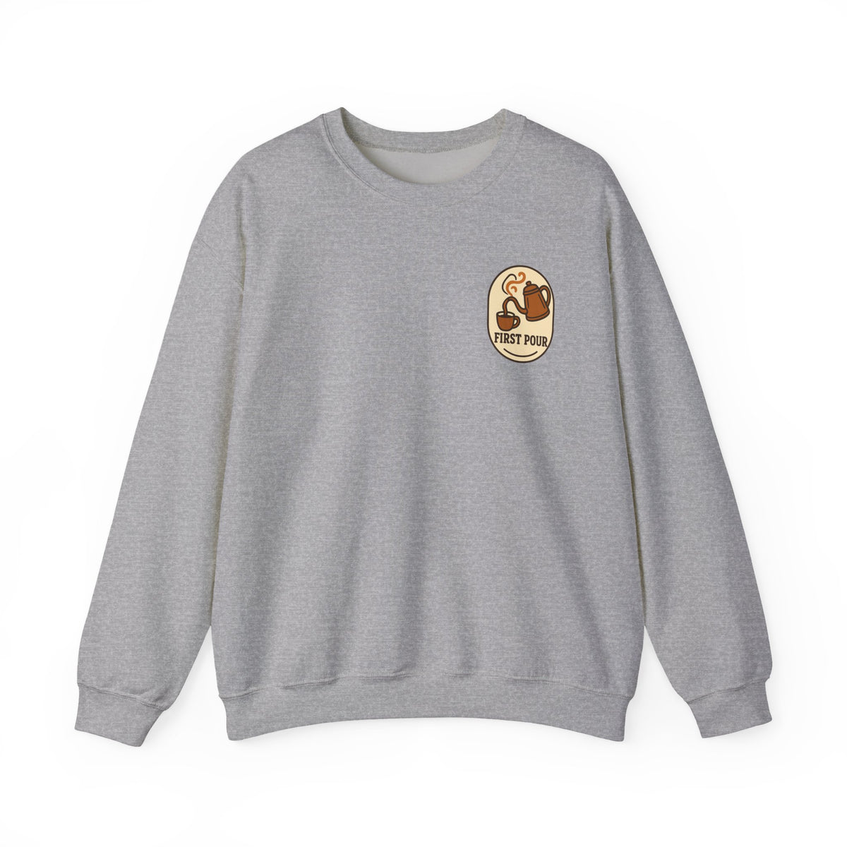 Pour Over Coffee Sweatshirt | Small Chest Emblem, Home-Brewing Gift