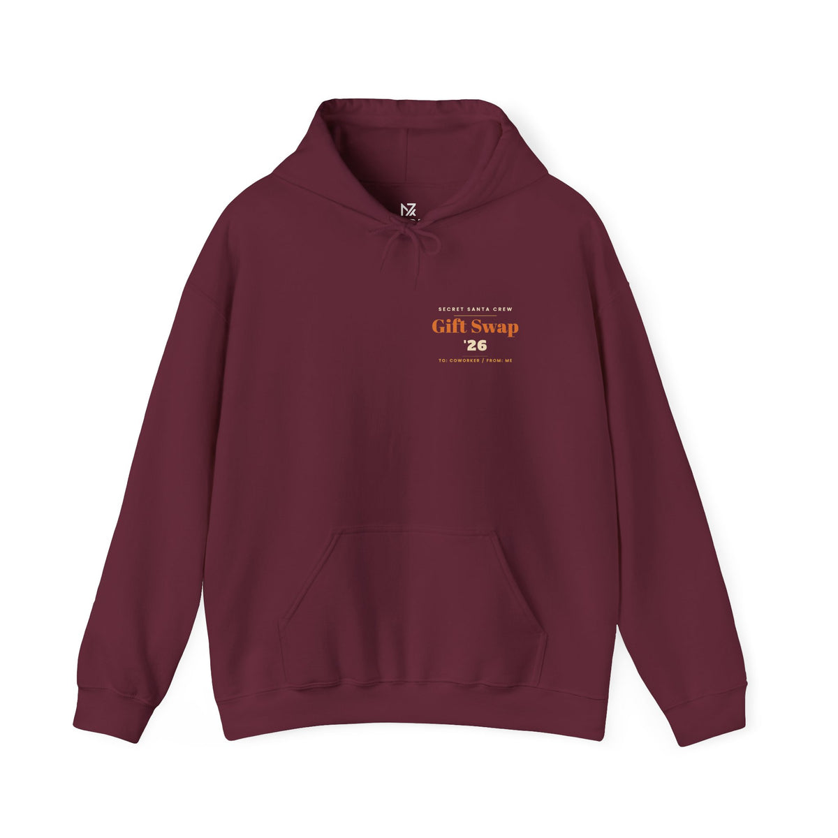 Secret Santa Hoodie | Office Gift Exchange, Small Left-Chest Print
