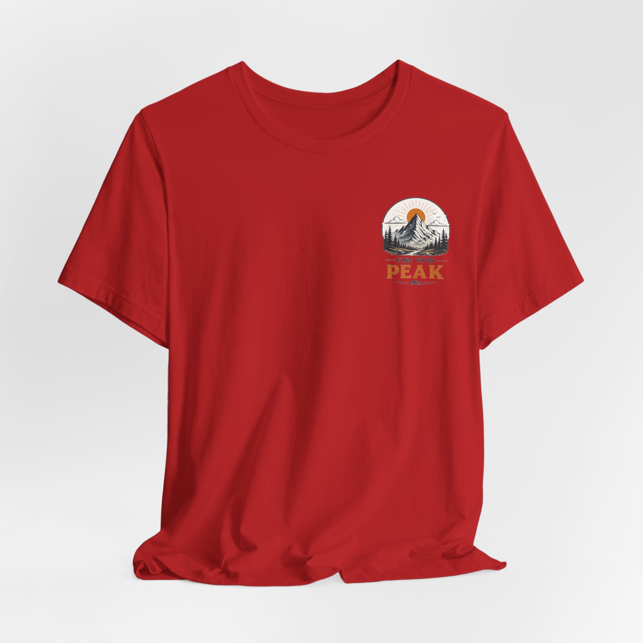 Peak Mountain Tee — Retro Sunrise Hiking T-Shirt