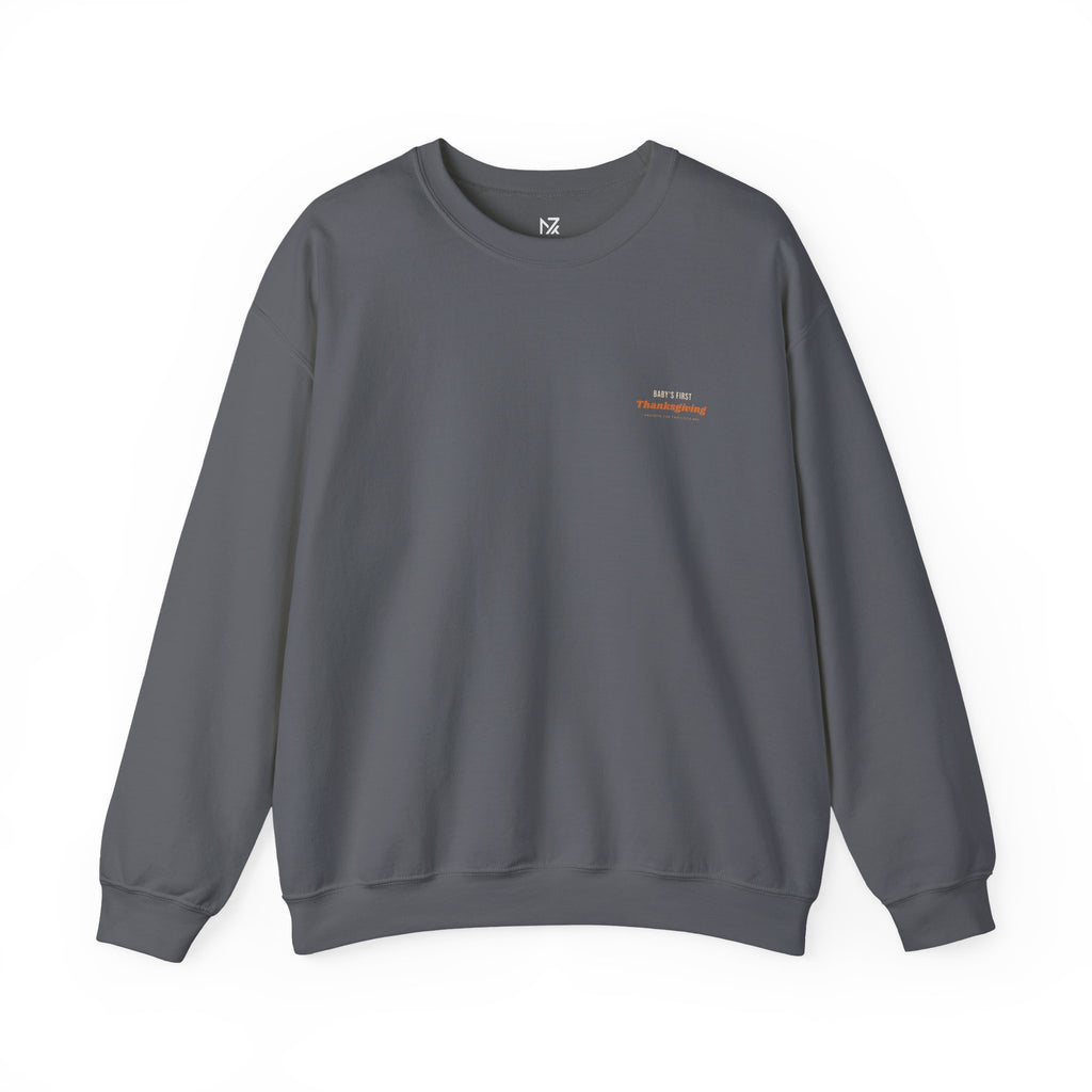 Baby's First Thanksgiving Sweatshirt | New Parents Gift, Minimal Left-Chest Print