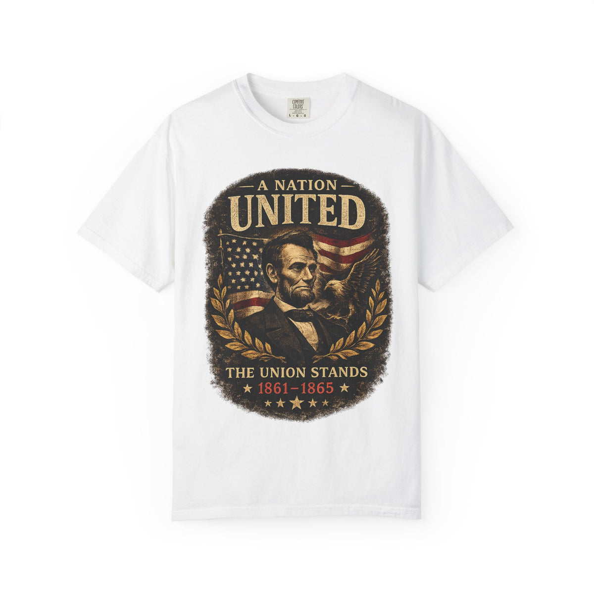 Vintage Lincoln Patriotic Shirt, A Nation United Tee, Abraham Lincoln Graphic T-Shirt, USA Flag Shirt, American History Tee, Civil War Shirt