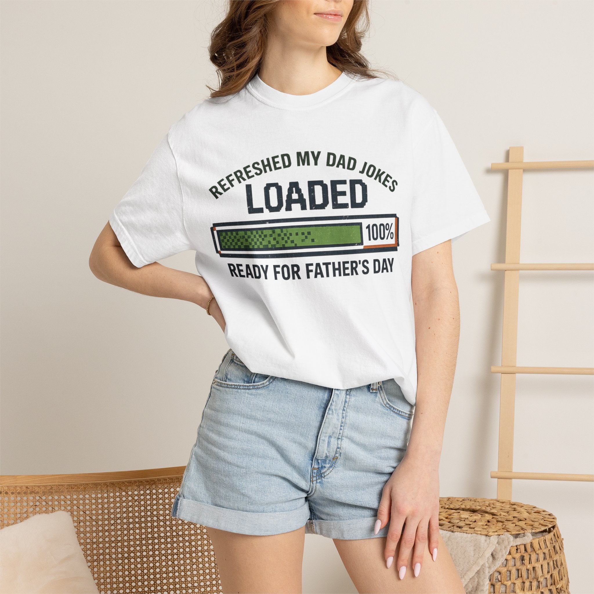 Refreshed My Dad Jokes Loaded progress bar T-Shirt | Father's Day tee