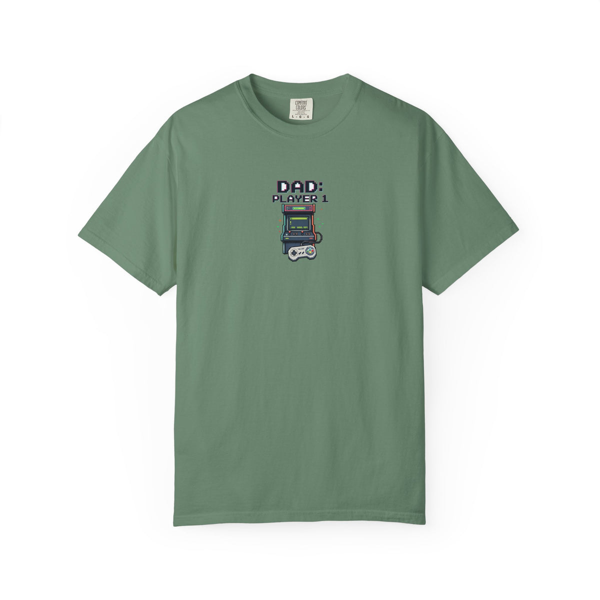 Dad Player 1 Retro Handheld Game T-shirt | Gamer Dad Tee