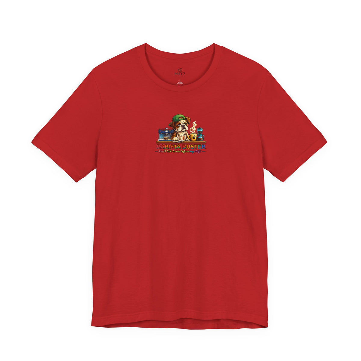 Barista Buster Coffee Monster T-Shirt | Cute Coffee Shop Illustration