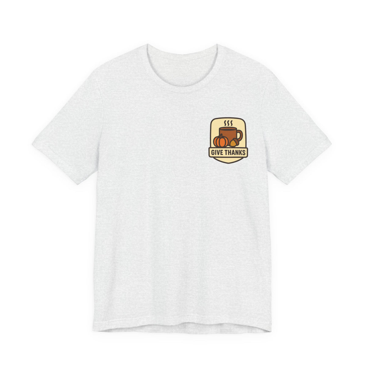 Thanksgiving Tee | Small Chest Print, Give Thanks Badge