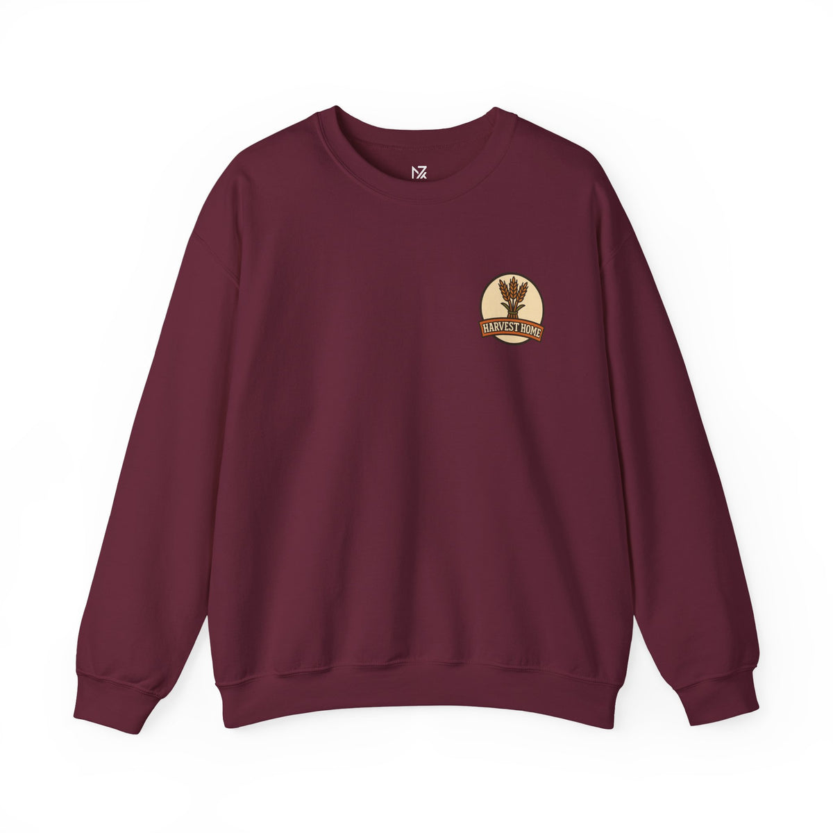Thanksgiving Sweatshirt | Harvest Home Badge, Small Chest Print