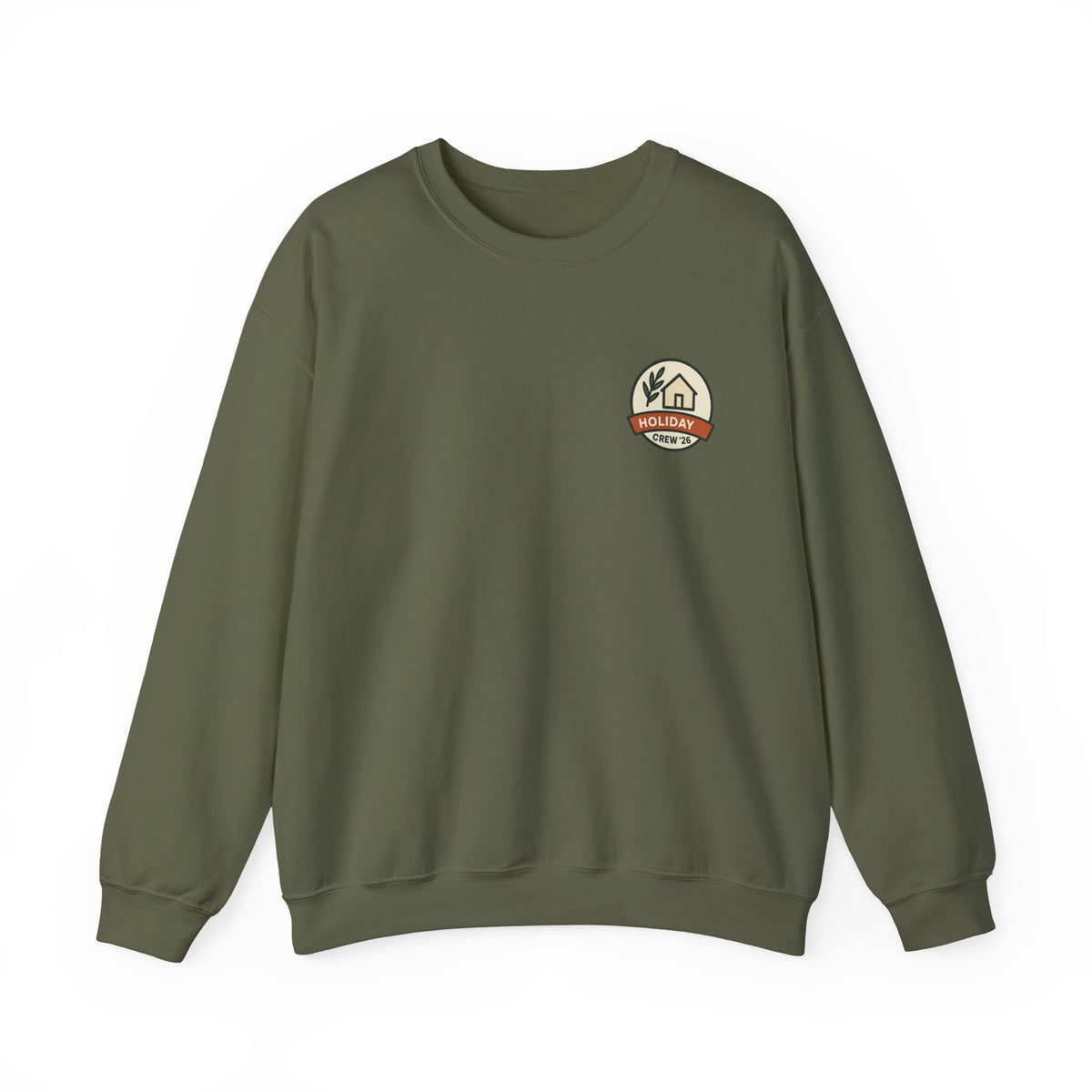 Family Holiday Matching Sweatshirt | Minimal Left-Chest Badge, Holiday Crew '26