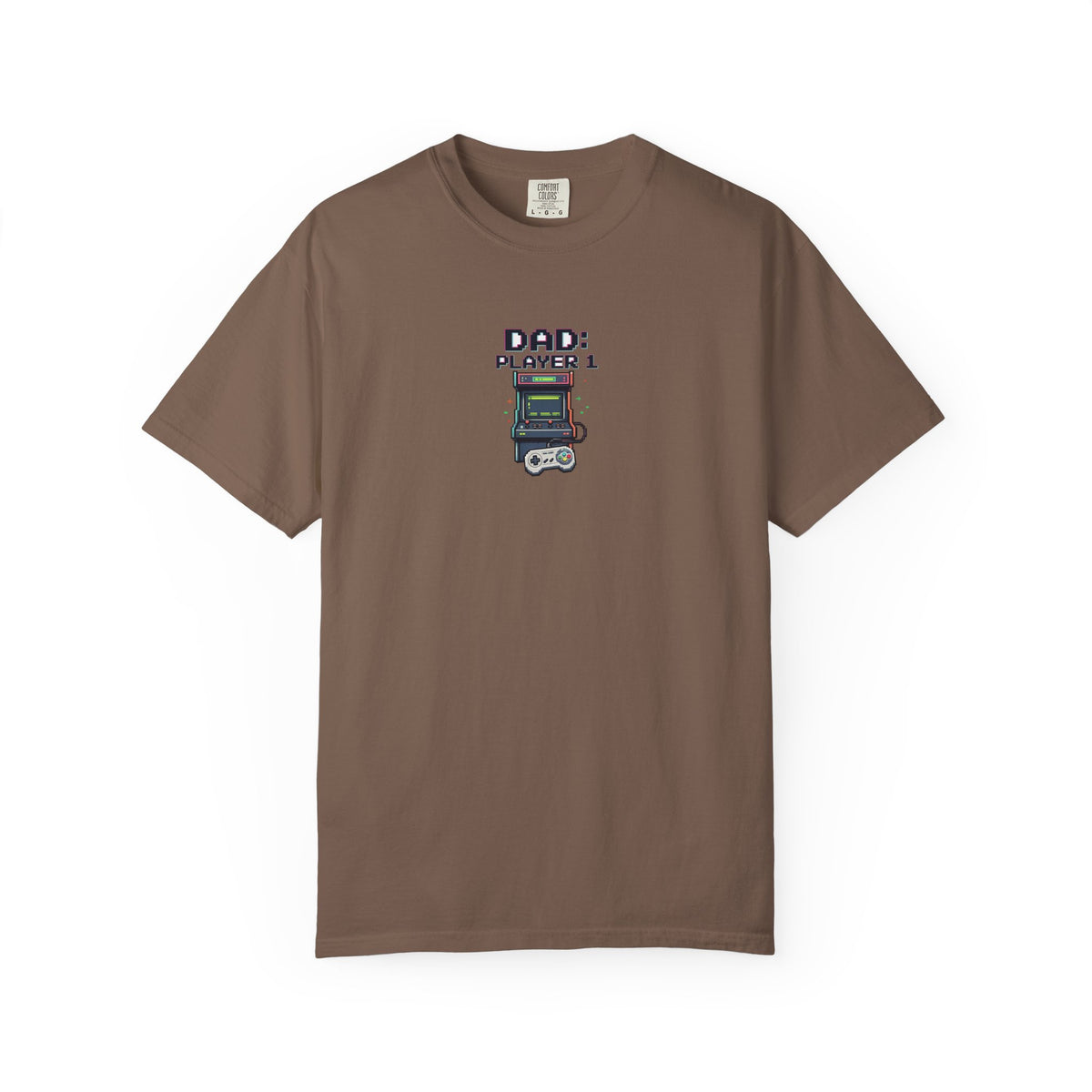 Dad Player 1 Retro Handheld Game T-shirt | Gamer Dad Tee