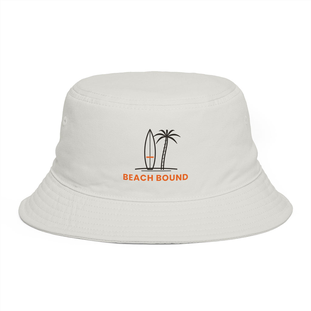 Beach Bound Bucket Hat, Vintage Line Art Beach Hat, Cotton Summer Sun Hat, Surf Travel Gift