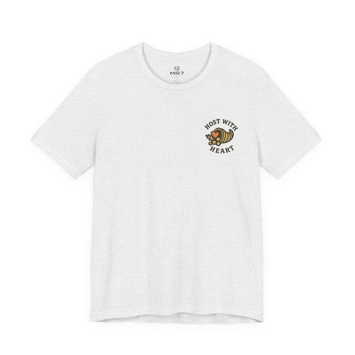 Thanksgiving Host Gift Tee | Vintage Cornucopia Badge, Small Left-Chest Print