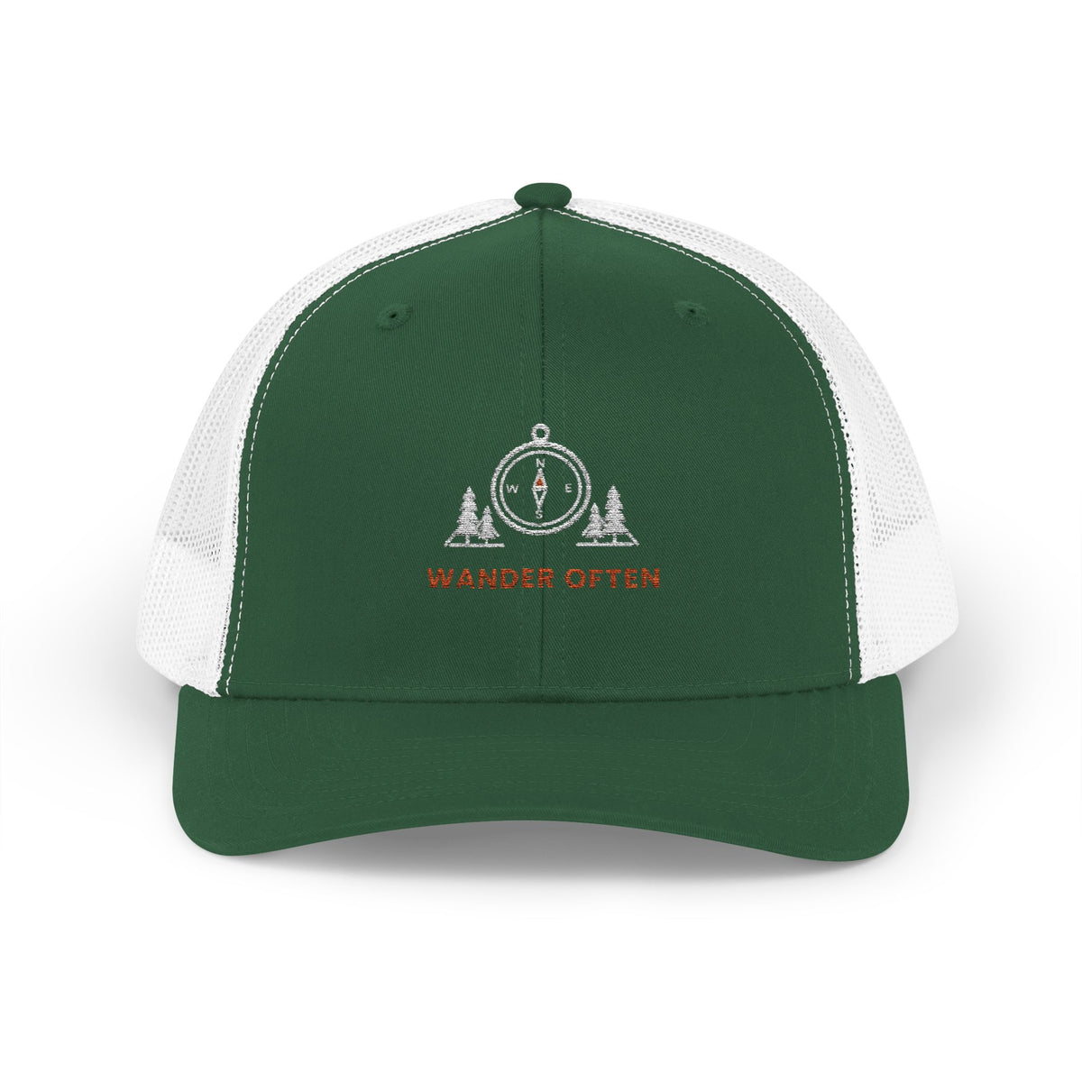 Wander Often Trucker Hat, Vintage Line Art Outdoor Cap, Mesh Back Snapback, Hiking Camping Gift