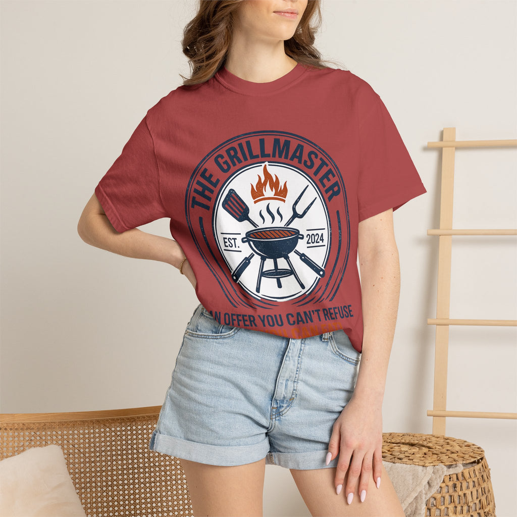 The Grillmaster T-shirt | BBQ Grill Logo, "An Offer You Can't Refuse (But You Can Eat)"