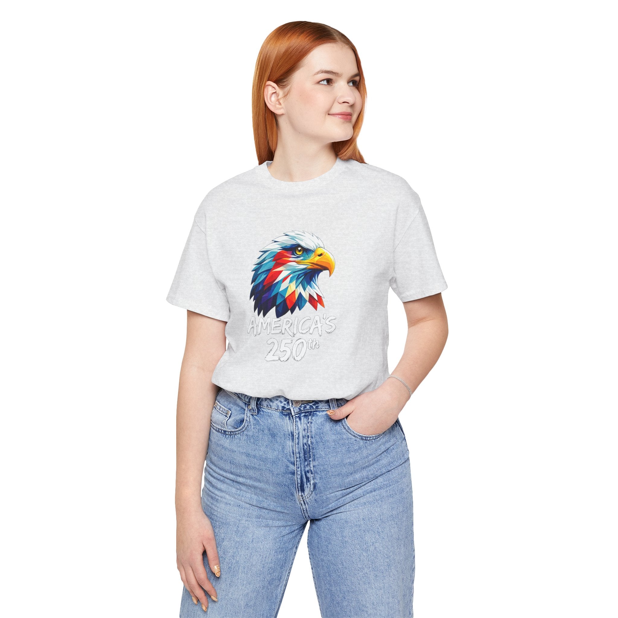 Colorful Geometric Eagle America's 250th T-Shirt | Patriotic Anniversary Tee