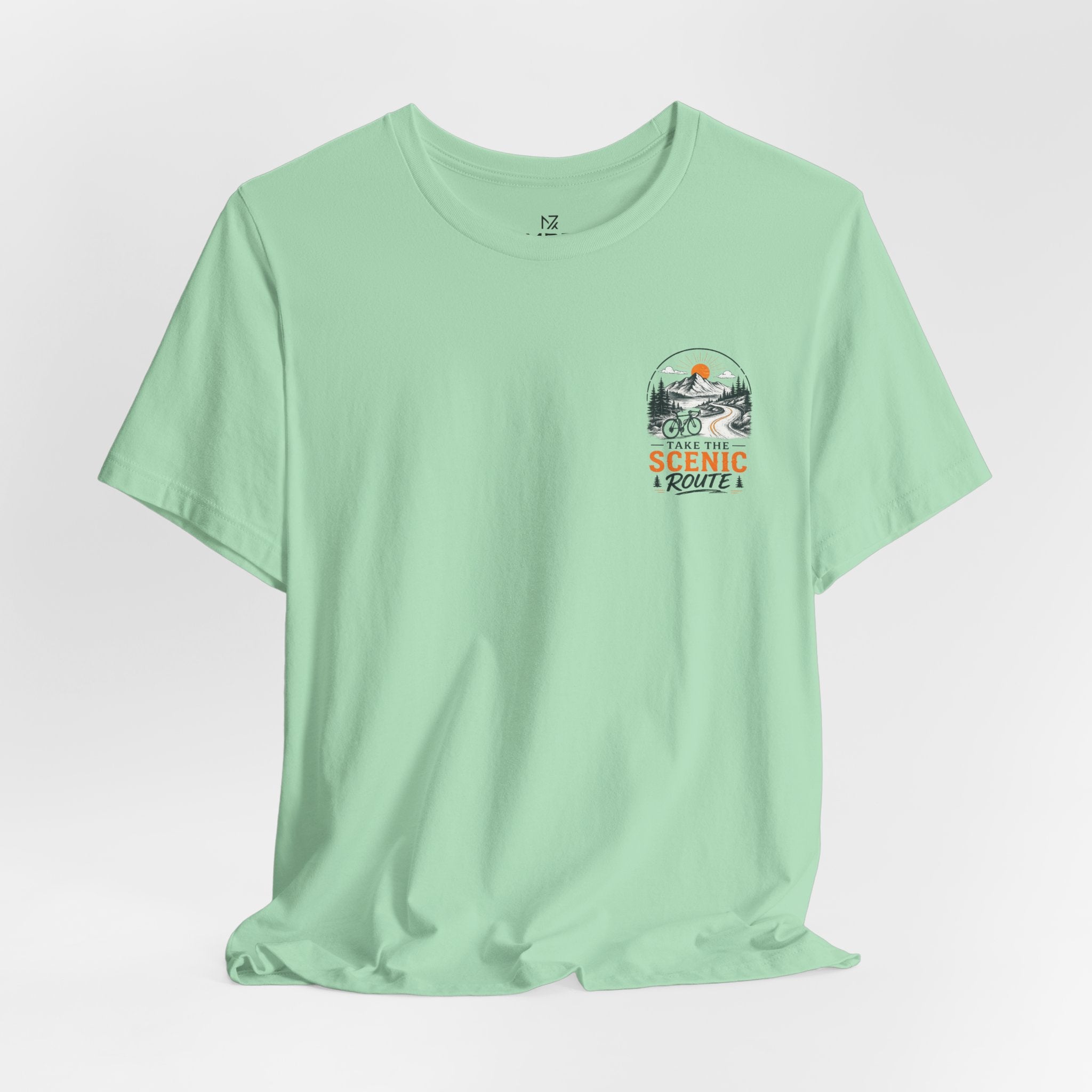 Scenic Route Graphic Tee — Vintage Road Trip Pocket Design