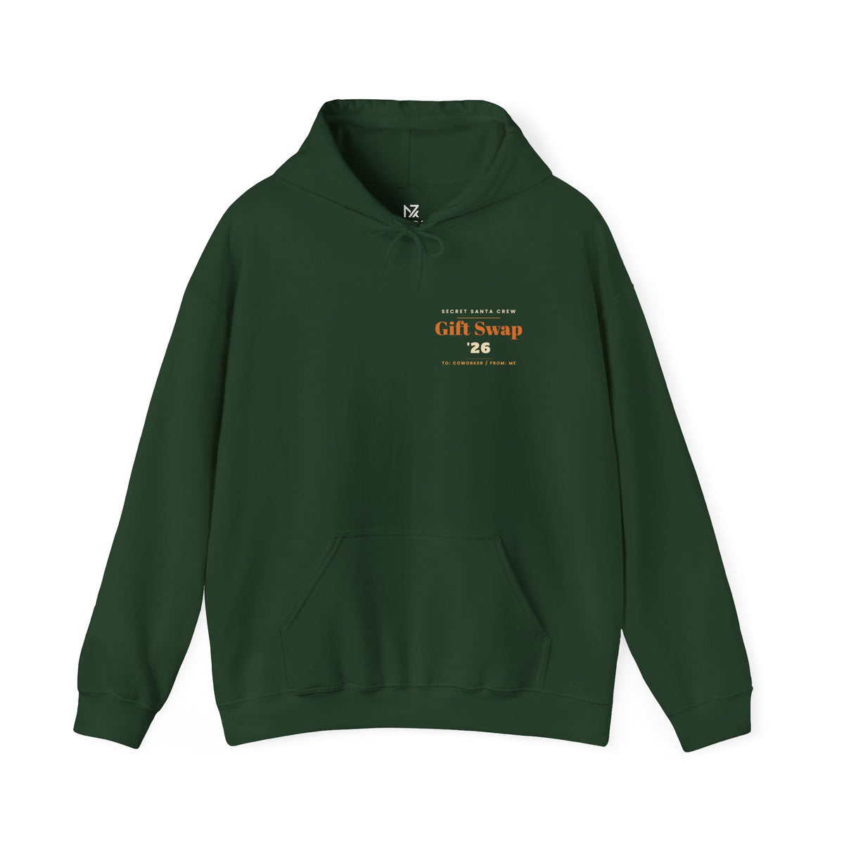Secret Santa Hoodie | Office Gift Exchange, Small Left-Chest Print