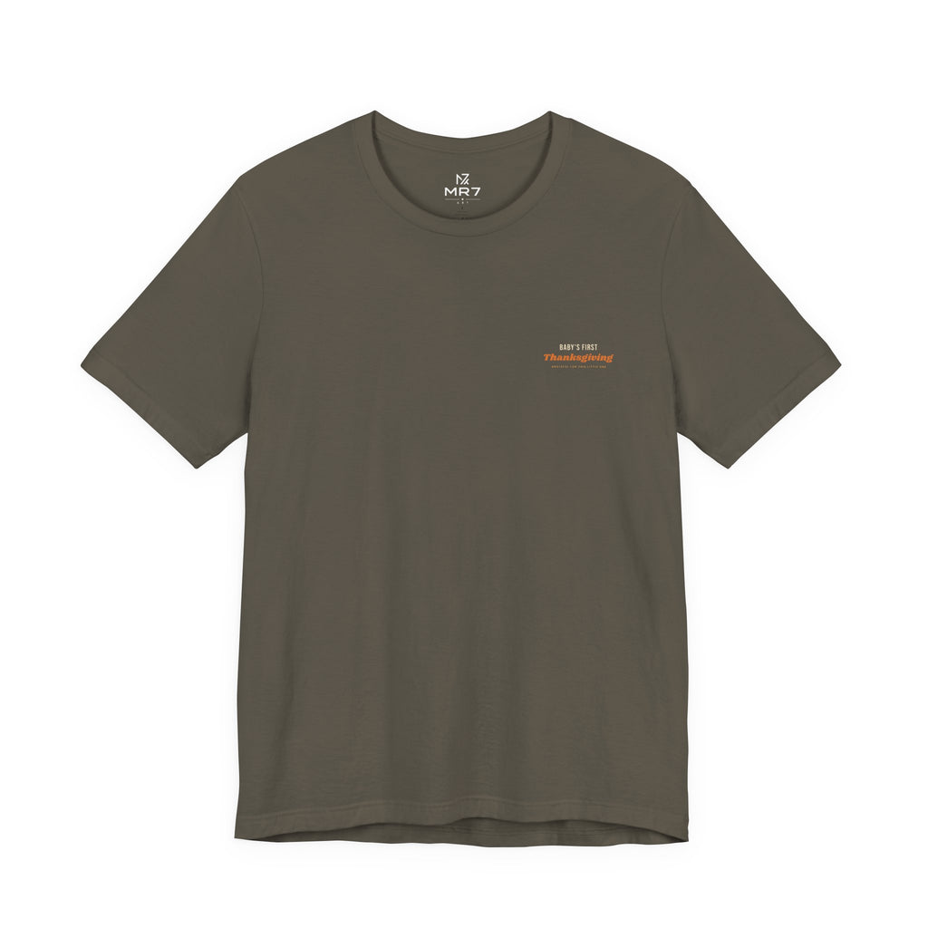 Baby's First Thanksgiving Tee | New Parents Gift, Minimal Left-Chest Print