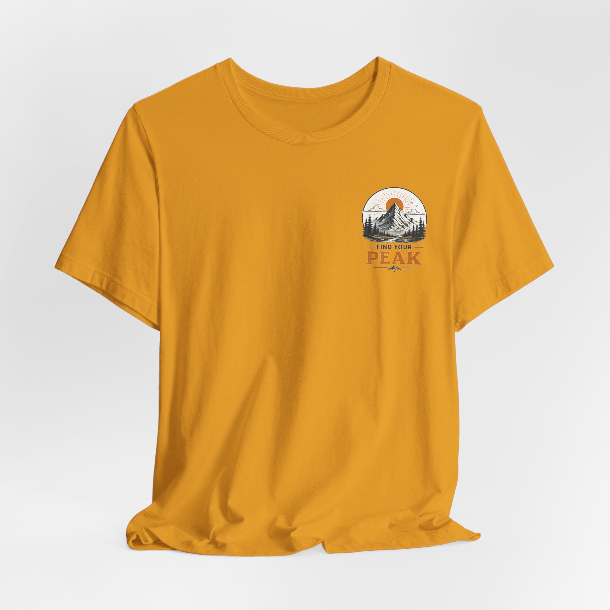 Peak Mountain Tee — Retro Sunrise Hiking T-Shirt
