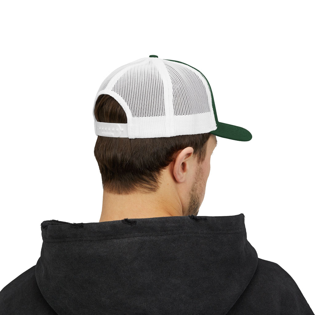 Trails Ahead Trucker Hat, Vintage Line Art Outdoor Cap, Mesh Back Snapback, Hiking Camping Gift