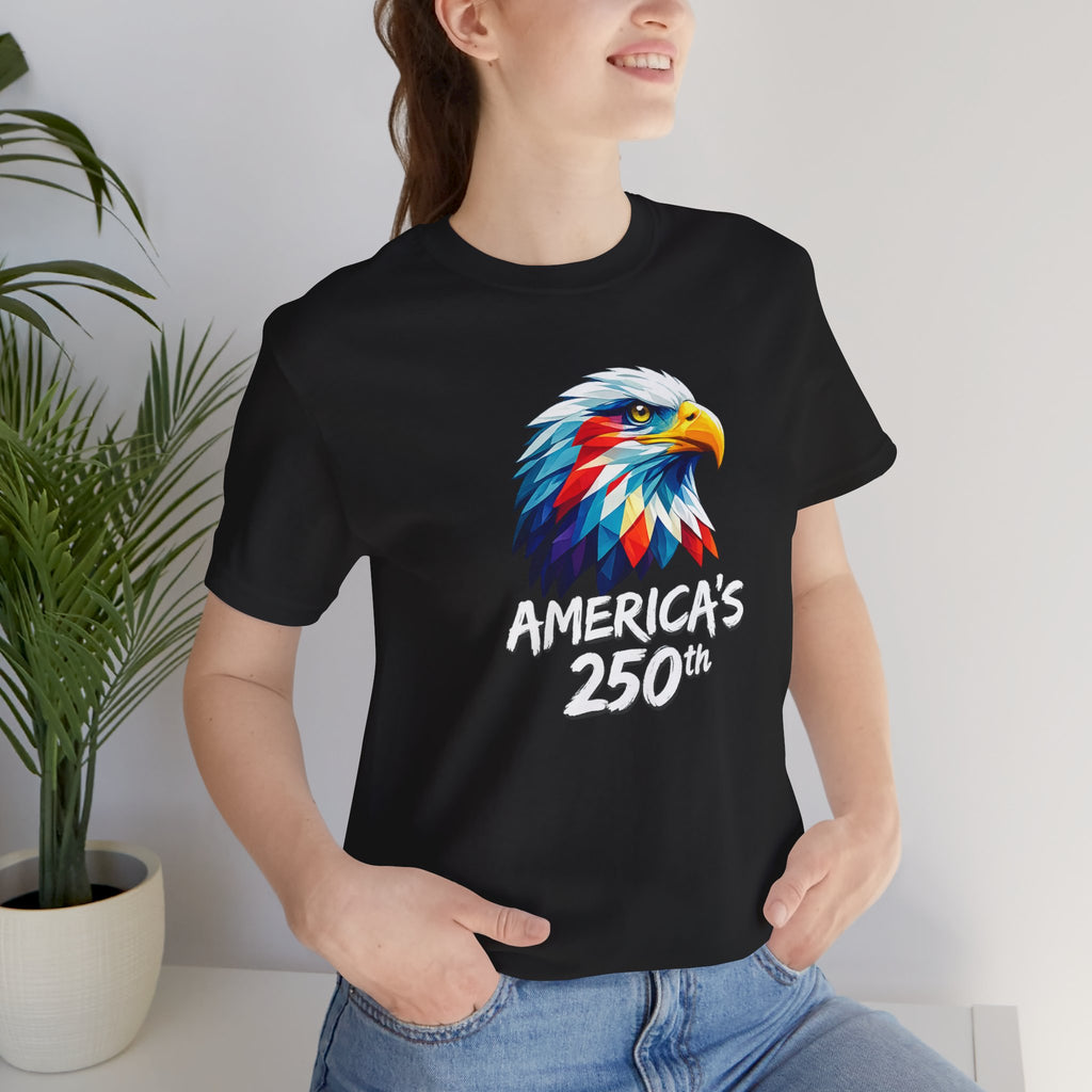 Colorful Geometric Eagle America's 250th T-Shirt | Patriotic Anniversary Tee