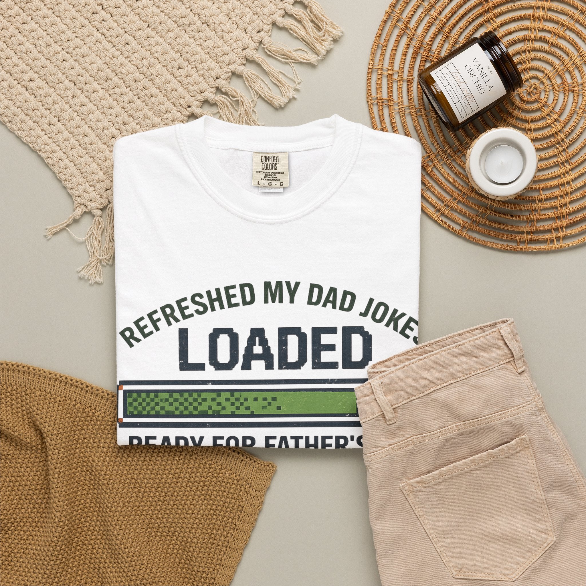 Refreshed My Dad Jokes Loaded progress bar T-Shirt | Father's Day tee
