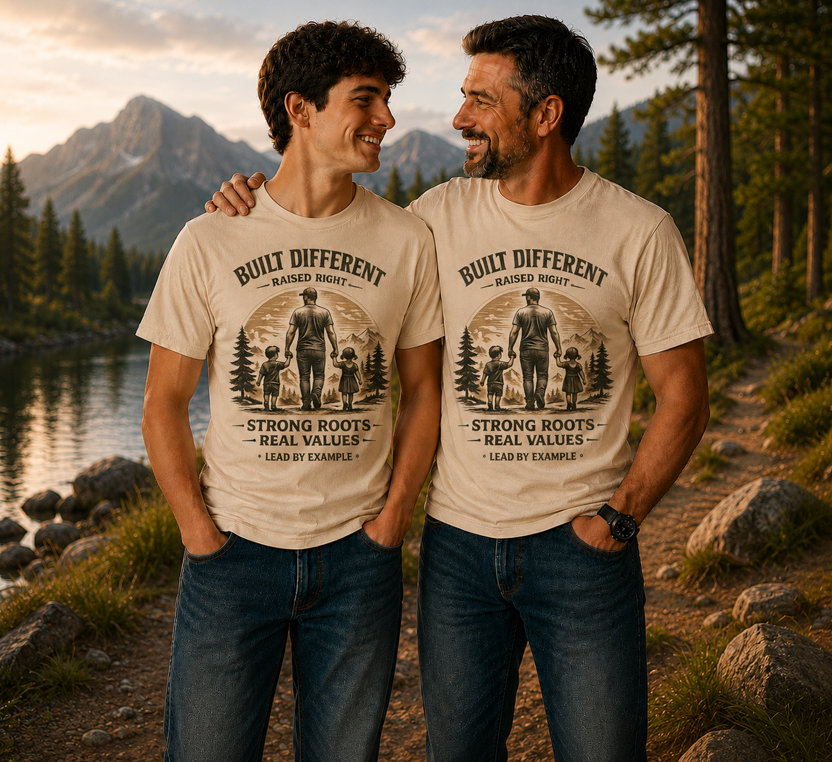 Built Different Raised Right shirt | Strong Roots Real Values tee | Fathers Day