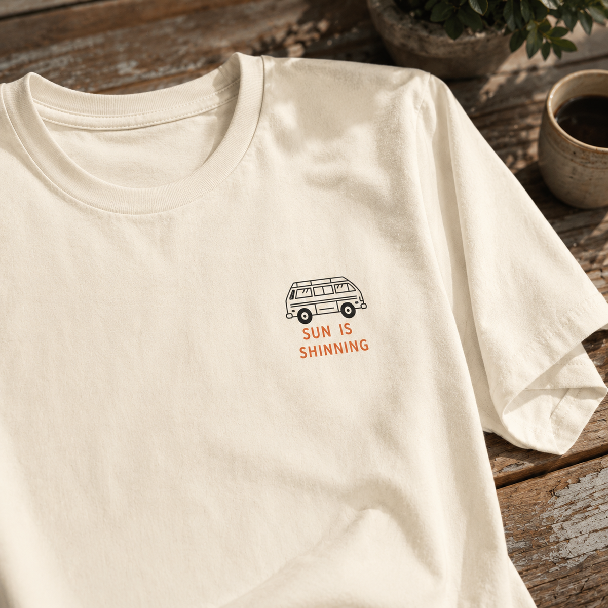 Surf Van Illustration Tee | Surfing Camper Graphic T-Shirt