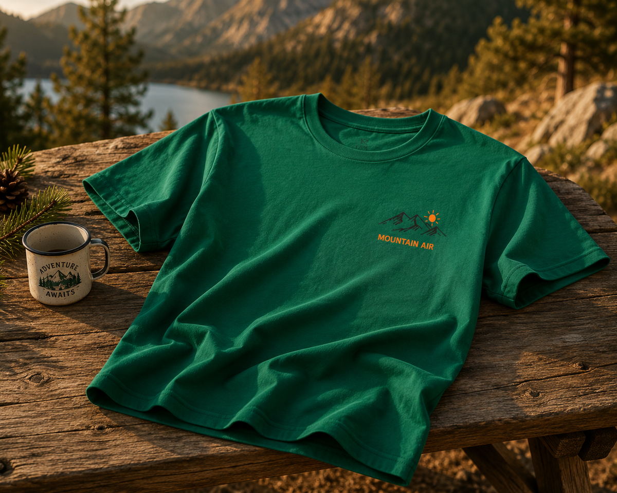 Mountain Sunrise Tee | Minimal Mountain Outline with Rising Sun