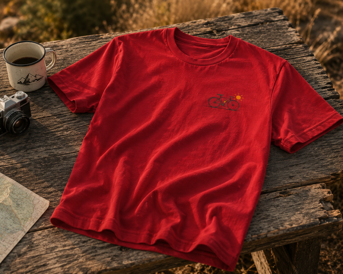Minimal Bicycle Illustration Tee | Small Chest Bike Design